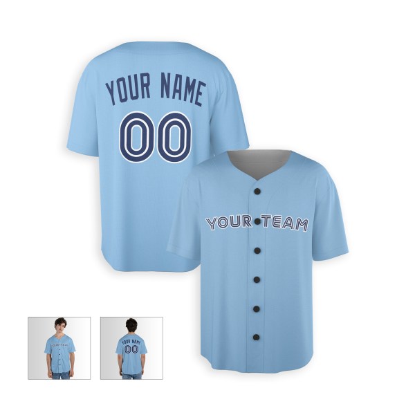 Personalized Toronto Sky Blue Baseball Jersey – Custom Name & Number, Kids & Adults-3