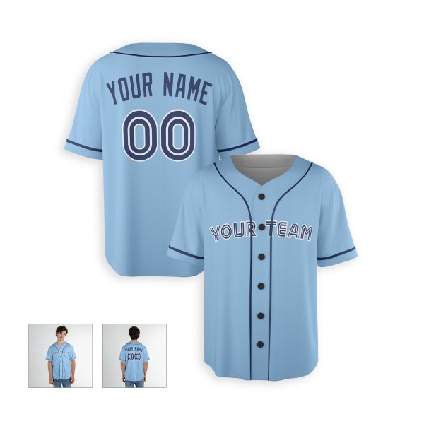Personalized Toronto Sky Blue Baseball Jersey – Custom Name & Number, Kids & Adults-4