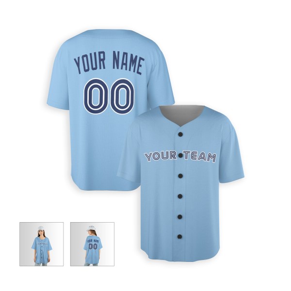 Personalized Toronto Sky Blue Baseball Jersey – Custom Name & Number, Kids & Adults-5