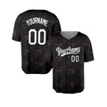 Personalized Valentine Baseball Jersey – Black Grunge Heart Style, Matching Couples Outfit for Kids & Adults-3