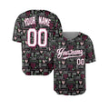 Personalized Valentine Baseball Jersey – Black Love Word Style, Matching Couples Outfit for Kids & Adults-4