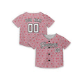 Personalized Valentine Baseball Jersey – Pink Tiny Heart Style, Matching Couples Outfit for Kids & Adults-3