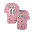 Personalized Valentine Baseball Jersey – Pink Tiny Heart Style, Matching Couples Outfit for Kids & Adults-5