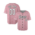 Personalized Valentine Baseball Jersey – Pink Tiny Heart Style, Matching Couples Outfit for Kids & Adults-6