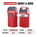 Personalized Washington Basketball Jersey – Red Classic Style, Custom Name & Number for Kids, Youth & Adults-2