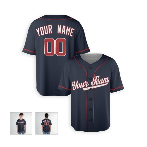 Personalized Washington Navy Baseball Jersey – Custom Name & Number, Kids & Adults-4