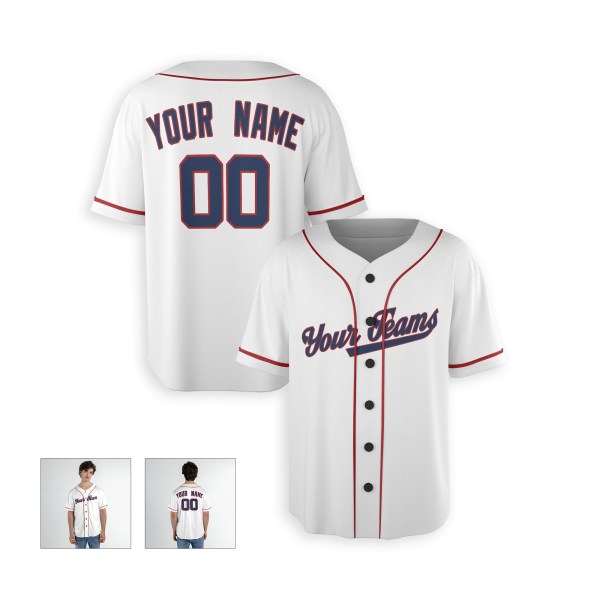 Personalized Washington White Baseball Jersey – Custom Name & Number, Kids & Adults-4