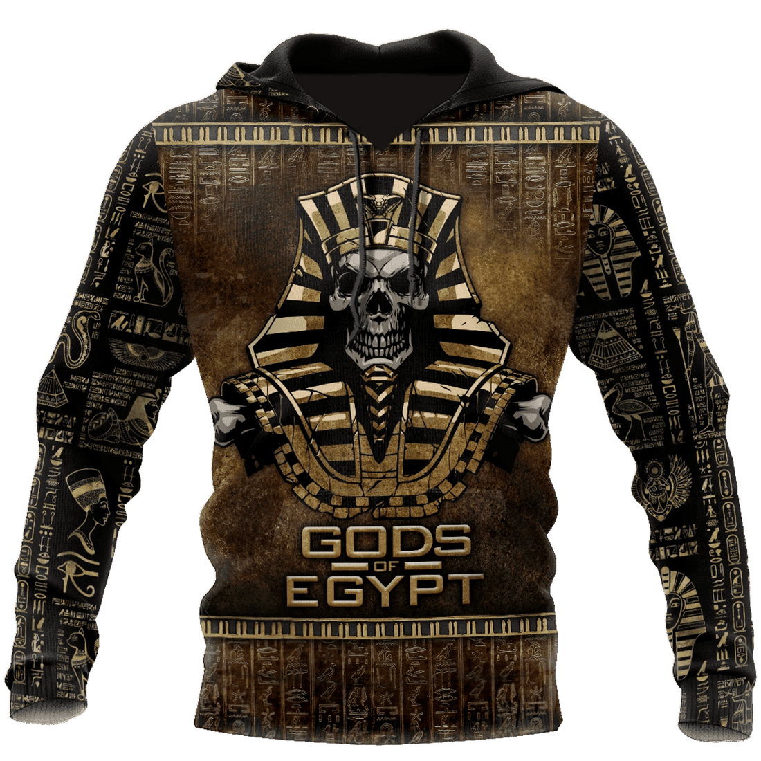 FUNSTUFFPRINT Pharaoh Skull Ancient Egypt 3D Hoodie and Zip Hoodie