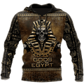 FUNSTUFFPRINT Pharaoh Skull Ancient Egypt 3D Hoodie and Zip Hoodie