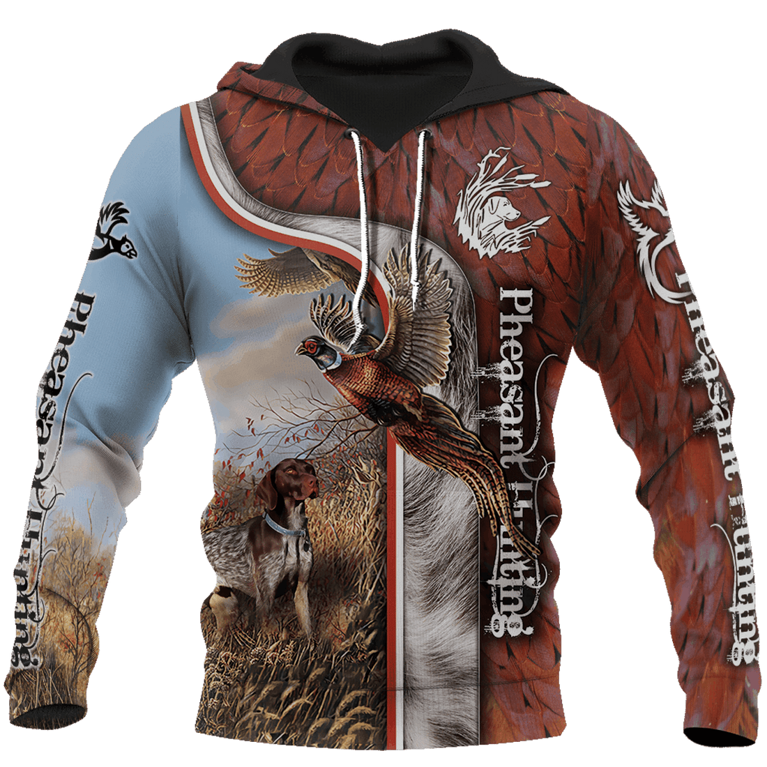 FUNSTUFFPRINT Pheasant Hunting Unisex Hoodie All Over Print 3D Hoodie and Zip Hoodie