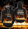 FUNSTUFFPRINT Piano On Fire 3D Hoodie and Zip Hoodie