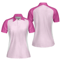 Pink Golf Balls Seamless Pattern Short Sleeve Women Polo Shirt