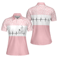 Pink Golfbeat Leopard Golf Short Sleeve Women Polo Shirt