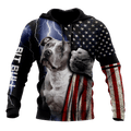 FUNSTUFFPRINT Pit Bull There Is Only One Dangerous Breed Humans 3D Hoodie and Zip Hoodie