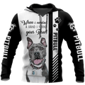 FUNSTUFFPRINT Pitbull Black And White Funny Unisex 3D Hoodie and Zip Hoodie