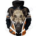 FUNSTUFFPRINT Pl410 Boar Hunter Ed For Men And Women Unisex 3D Hoodie and Zip Hoodie