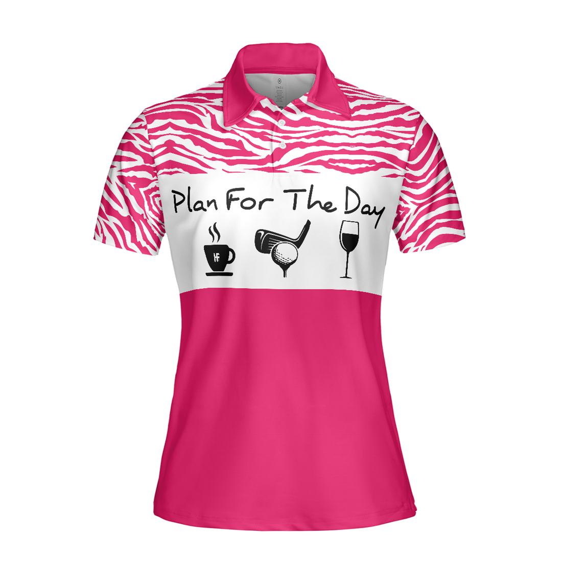 Plan For The Day Pink Golf Short Sleeve Women Polo Shirt