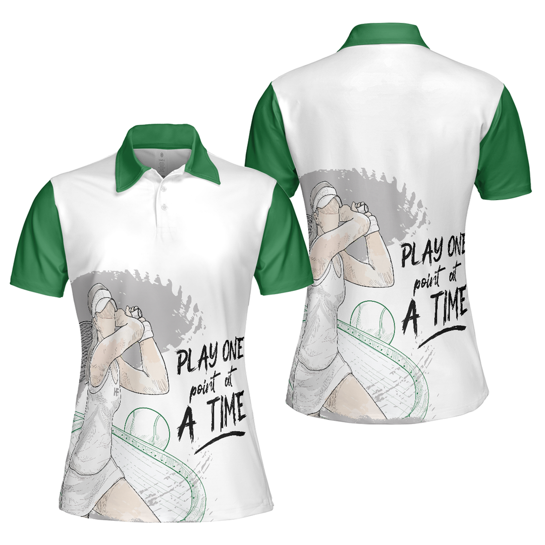 Play One Point At A Time Tennis Shirt Short Sleeve Women Polo Shirt