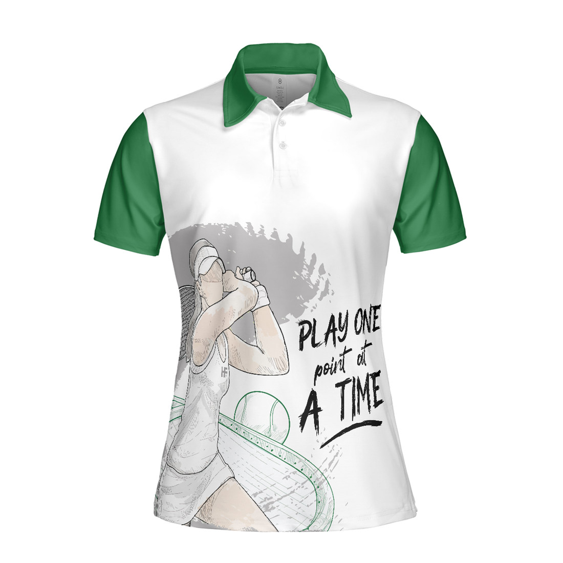 Play One Point At A Time Tennis Shirt Short Sleeve Women Polo Shirt
