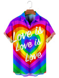 Love Is Love Rainbow Heart Print Hawaiian Shirt