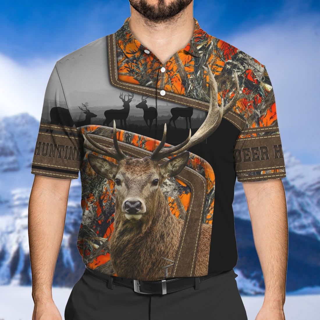 FUNSTUFFPRINT Deer Hunting 3D Shirts For Men And Women Version 3 Polo Shirt Size S-5XL