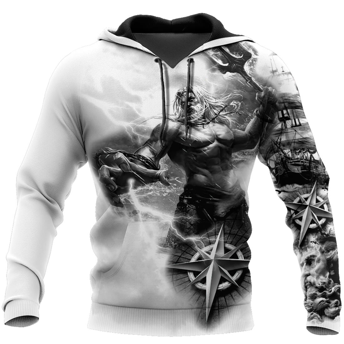 FUNSTUFFPRINT Poseidon Tattoo 3D Hoodie and Zip Hoodie