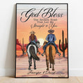 Personalized Cowboy Couple And Horse God Blessed The Broken Road That Led Me Straight To You Poster Canvas