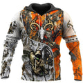 FUNSTUFFPRINT Premium Bow Hunting for Hunter White Orange Camo 3D Hoodie and Zip Hoodie