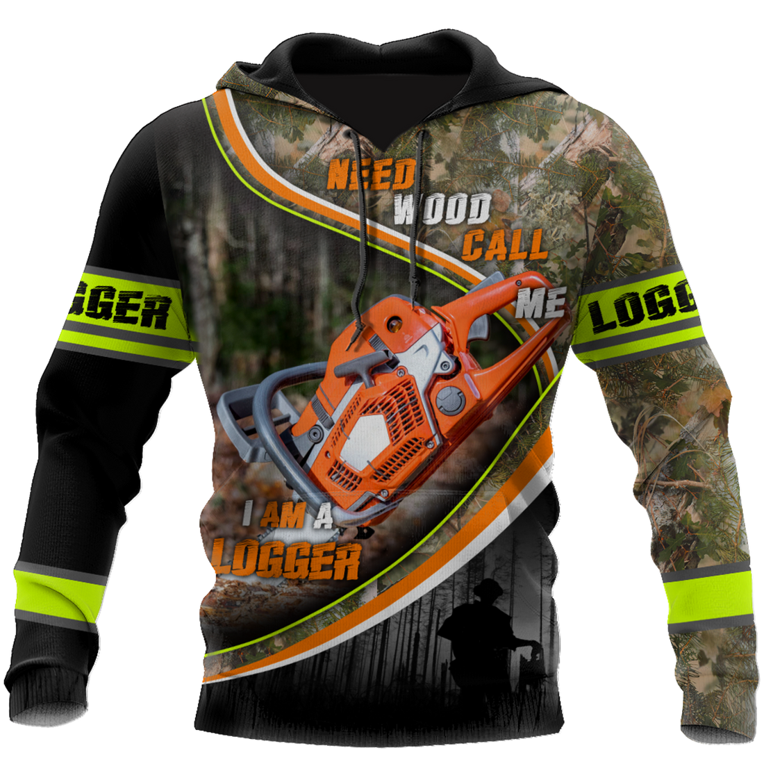 FUNSTUFFPRINT Premium Logger Chainsaw 3D Hoodie and Zip Hoodie