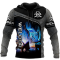 FUNSTUFFPRINT Premium Welder 3D Hoodie and Zip Hoodie