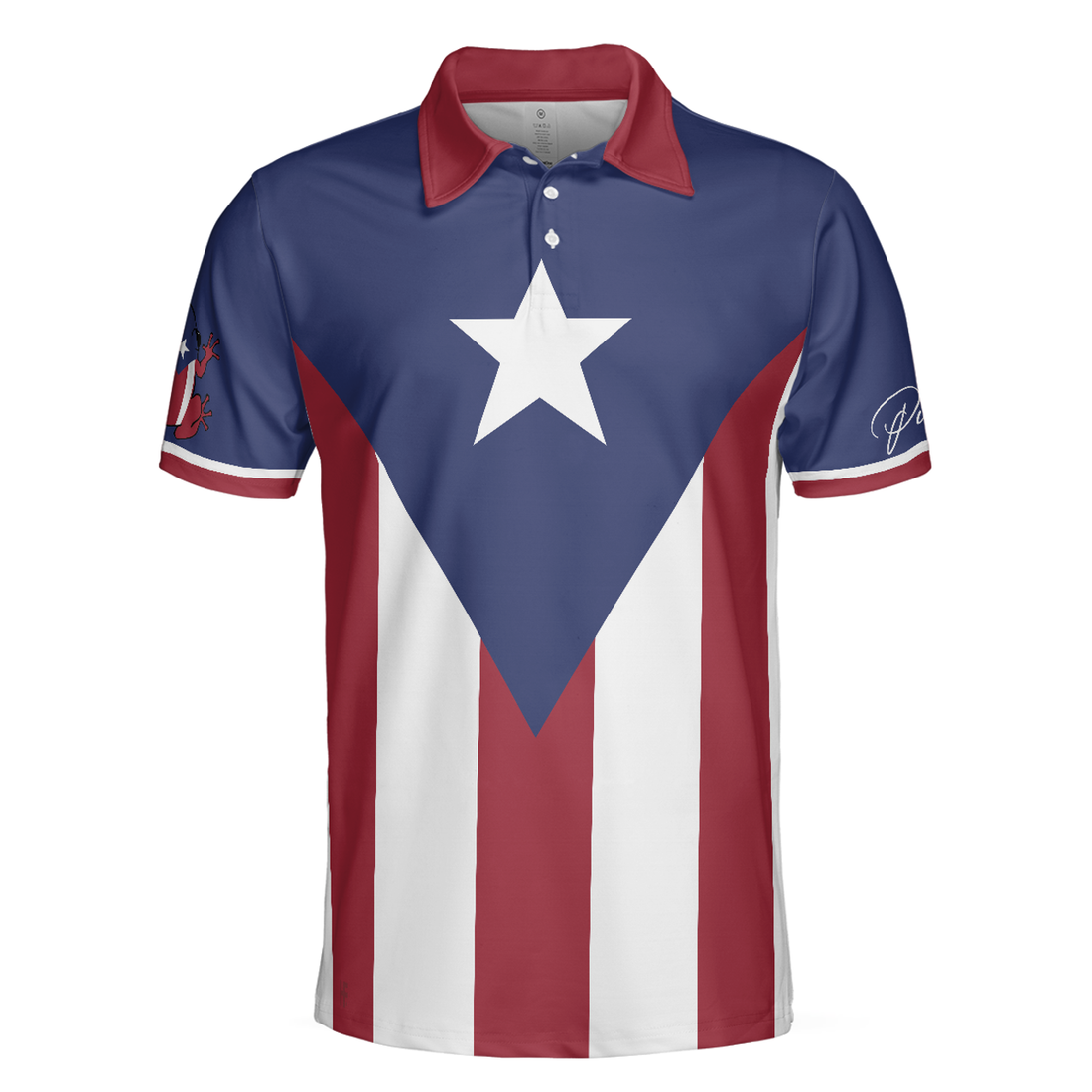 Puerto Rico Flag All Over Print Polo Shirt, Patriotic Puerto Rican Toad Coqui Shirt