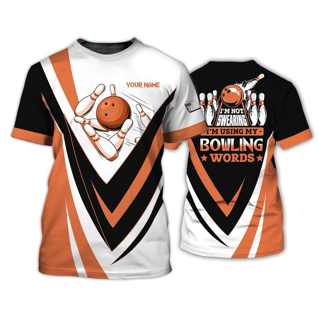FUNSTUFFPRINT Custom With Name Bowling I'm Not Swearing 3D T-Shirt, Funny Bowling Tee Shirts, Gift For Bowling Players 3D T-shirt