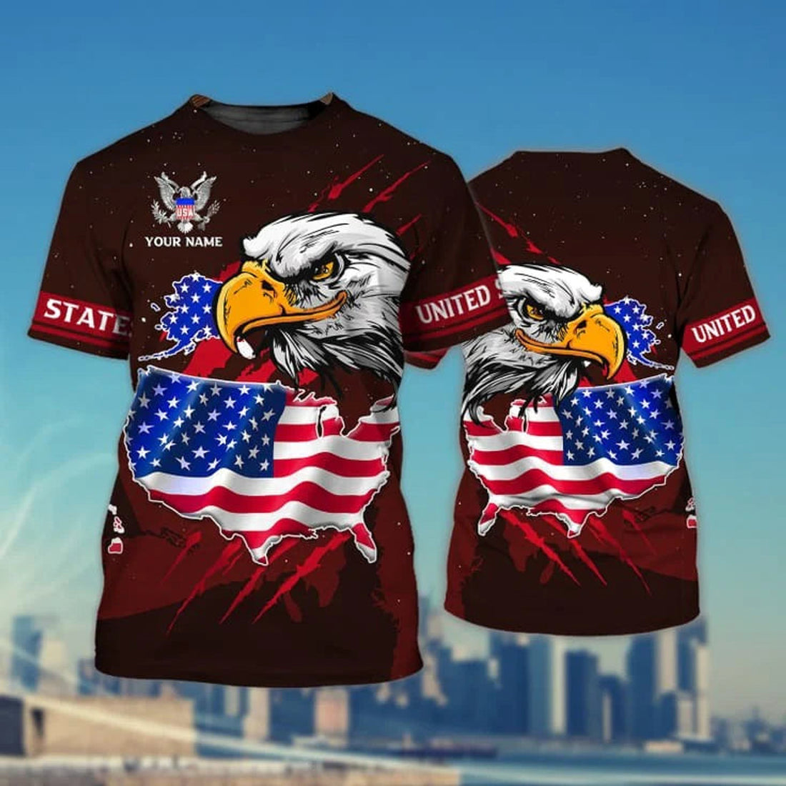 Custom 3D All Over Printed American Eagle Usa Flag Shirts, Independence Day 3D Shirts, Eagle Happy 4Th Of Jul Shirt
