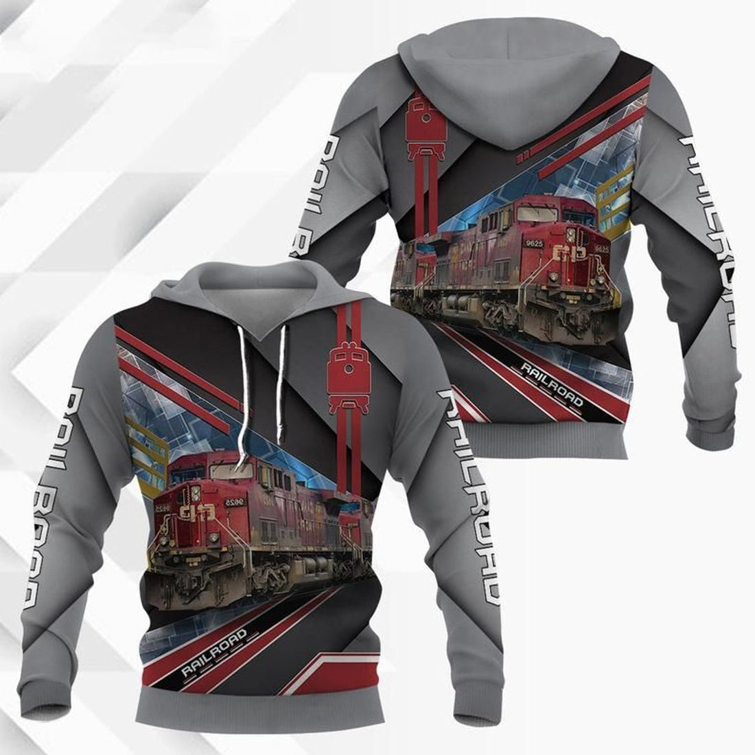 FUNSTUFFPRINT Railway Shirts My Life Is A Train 3D Hoodie and Zip Hoodie