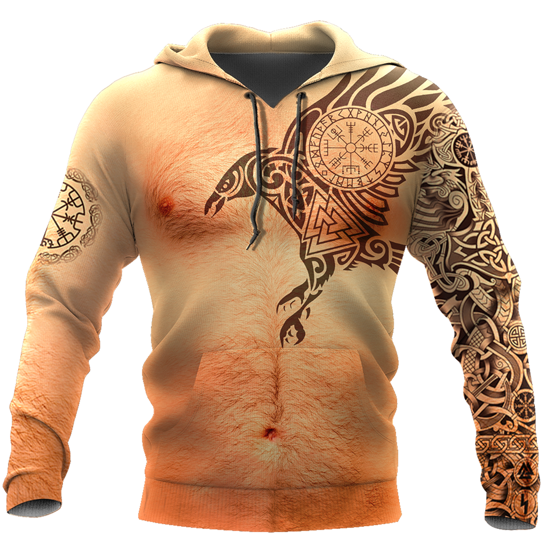 FUNSTUFFPRINT Real Viking Tattoos 3D Hoodie and Zip Hoodie