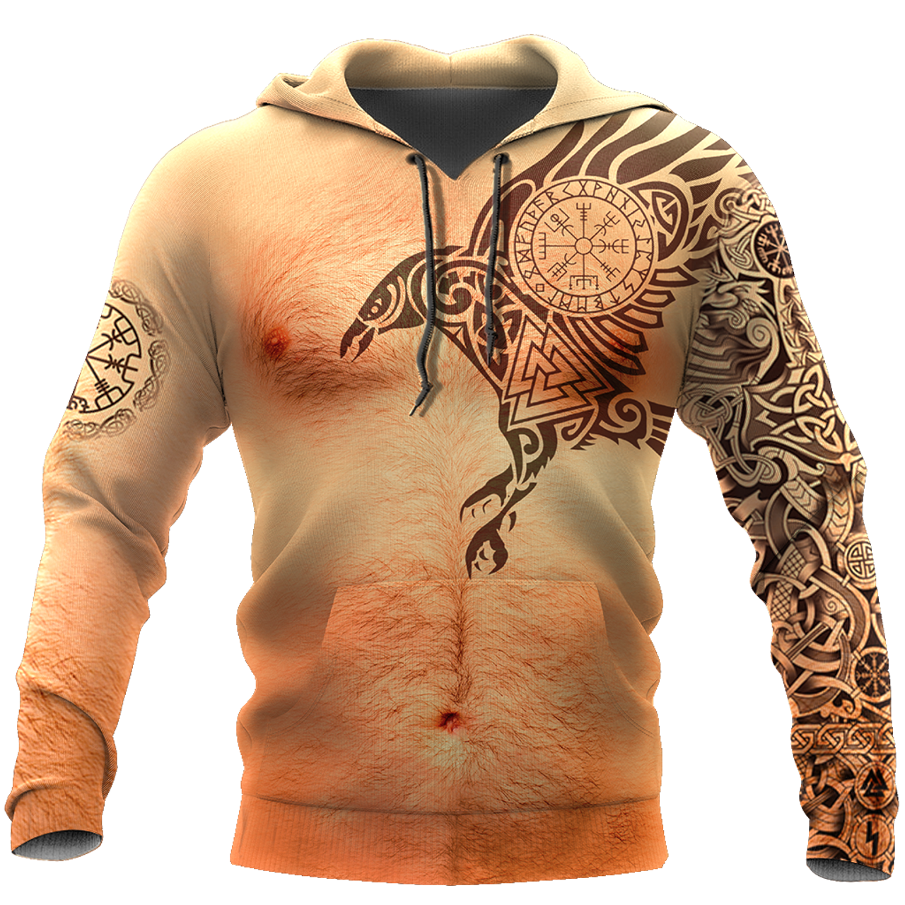 FUNSTUFFPRINT Real Viking Tattoos 3D Hoodie and Zip Hoodie