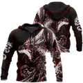 FUNSTUFFPRINT Red Black Tattoo Dragon 3D Hoodie and Zip Hoodie