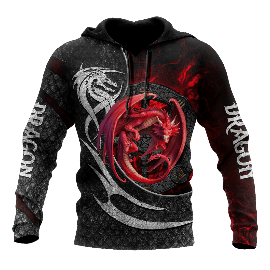FUNSTUFFPRINT Red Dragon Best Unisex 3D Hoodie and Zip Hoodie