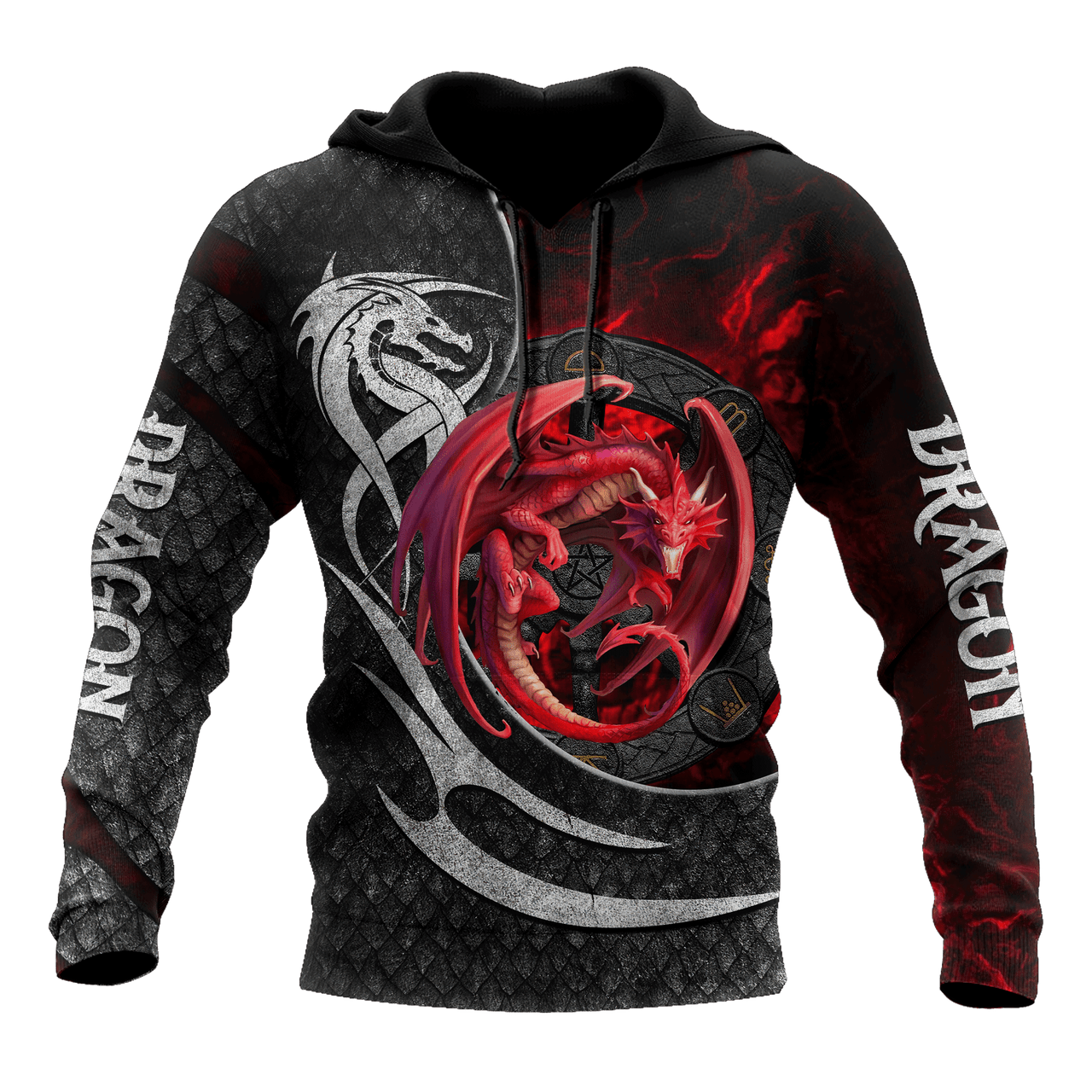 FUNSTUFFPRINT Red Dragon Best Unisex 3D Hoodie and Zip Hoodie