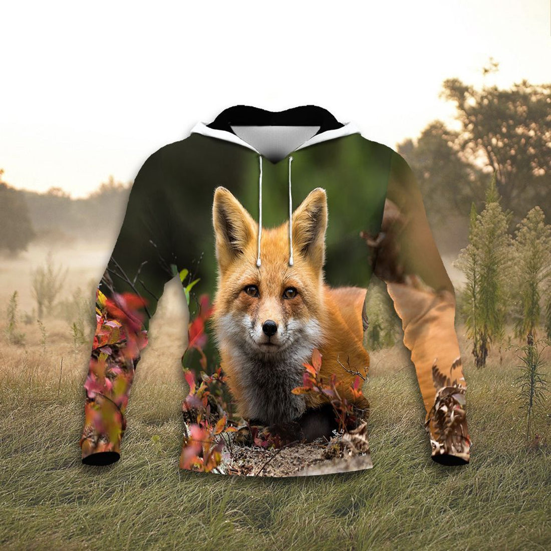 FUNSTUFFPRINT Red Fox Unisex 3D Hoodie and Zip Hoodie