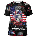 American Pride Skull Independence's Day Hoodie, 3D Full Print 4Th Of July Shirts, Patriotic 3D Shirts