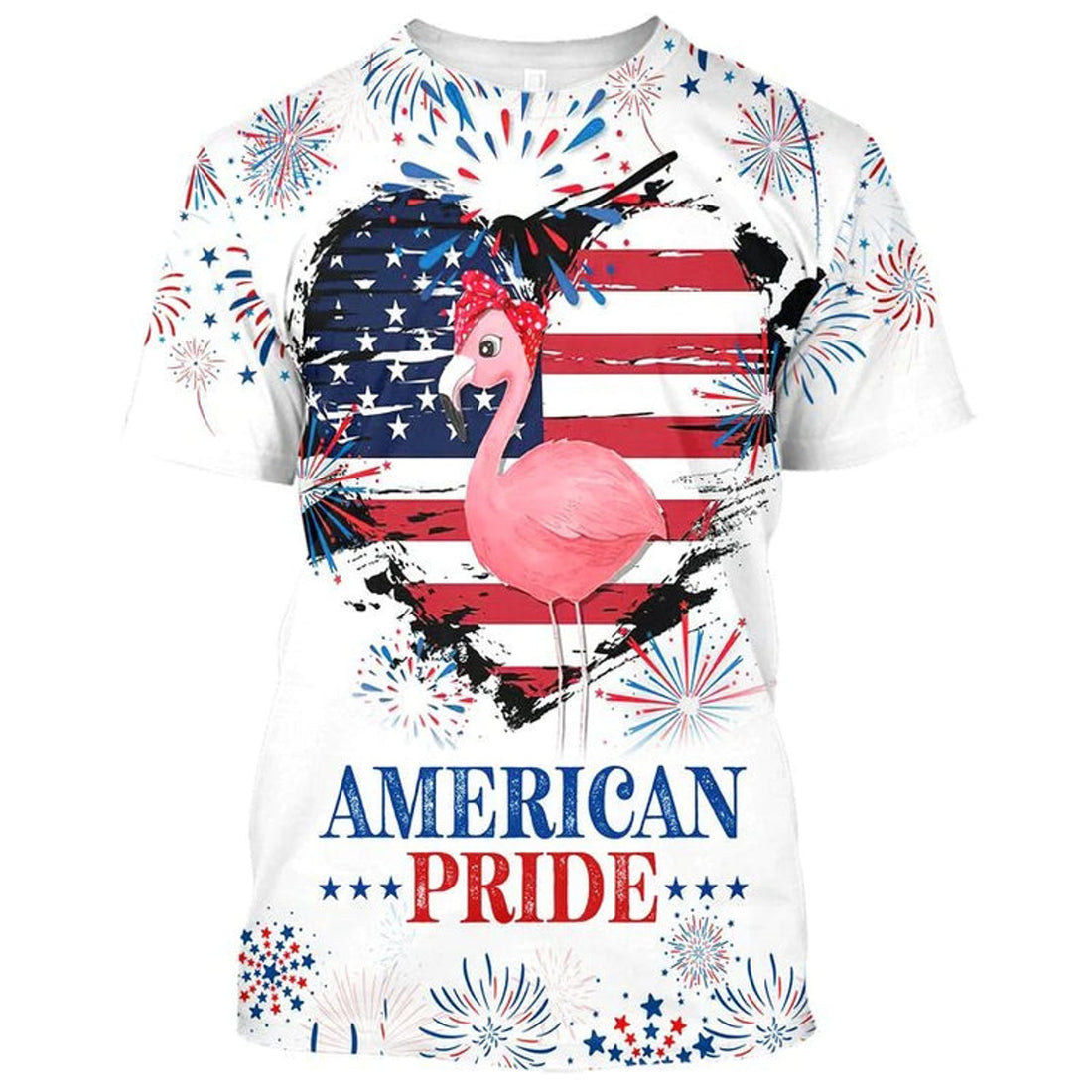 Independence Day Flamingo Full Printed Aloha 3D T-Shirt, Happy 4Th Of July Tee, American Pride Shirt, Flamingo Shirts