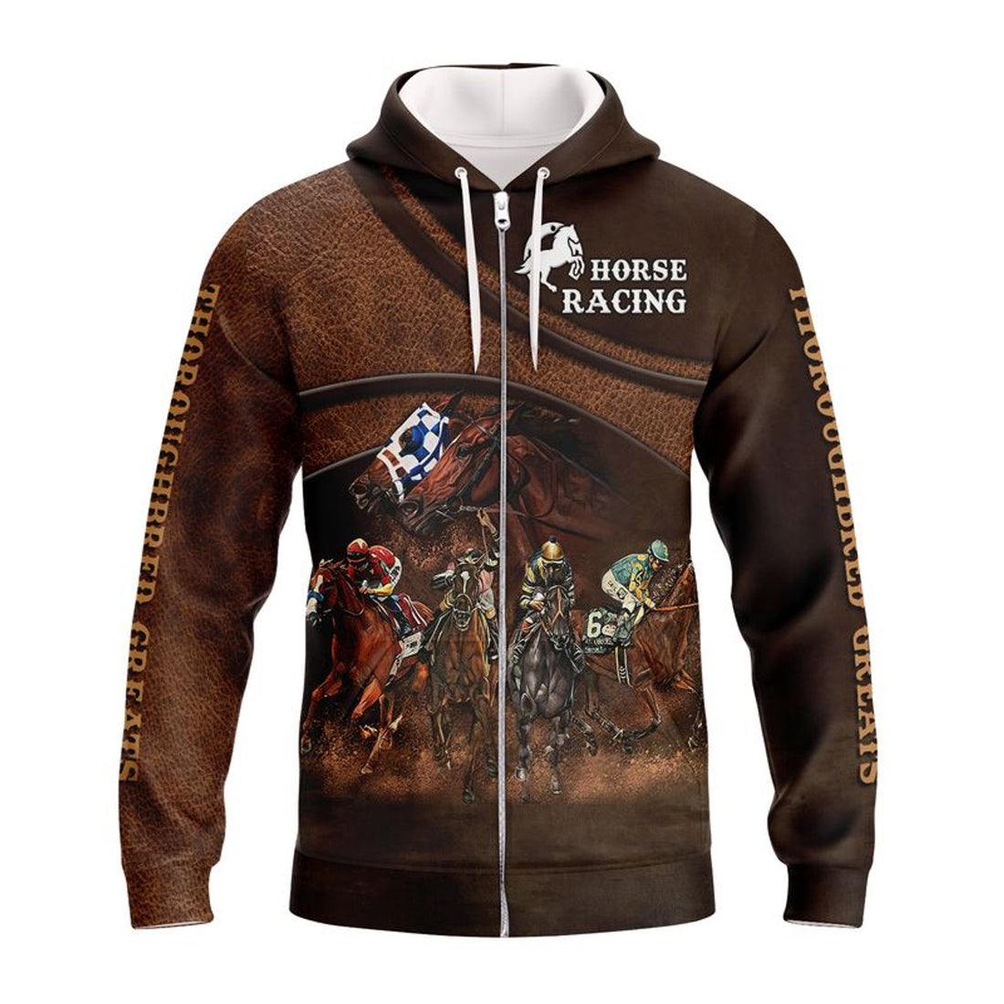 FUNSTUFFPRINT Thoroughbred Greats 3D Hoodie and Zip Hoodie