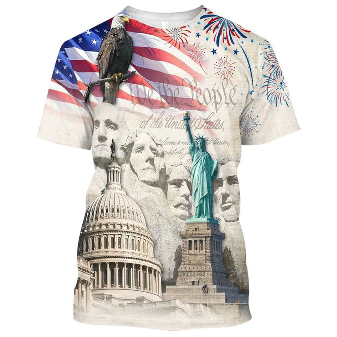 Happy Independence Day 3D T-Shirt, We The People Of The United States Tee
