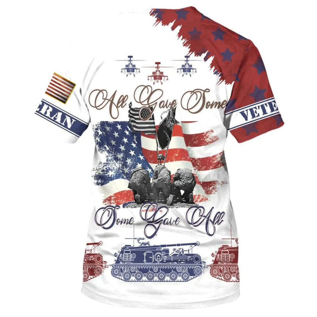 All Gave Some, Some Gave Patriotic 3D T Shirt, 3D Full Print Veteran Hoodie, Patriotic Hawaiian Summer Shirt