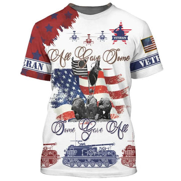 All Gave Some, Some Gave Patriotic 3D T Shirt, 3D Full Print Veteran Hoodie, Patriotic Hawaiian Summer Shirt