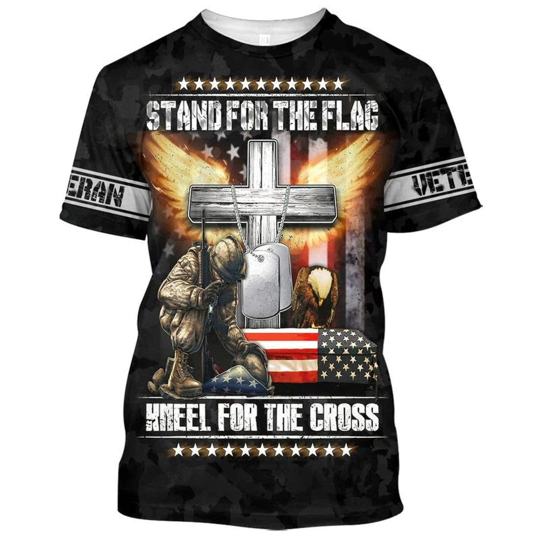 Stand For The Flag 3D Full Print T-Shirt For Veteran, Best Gift To Veteran, Gifts For A Veteran