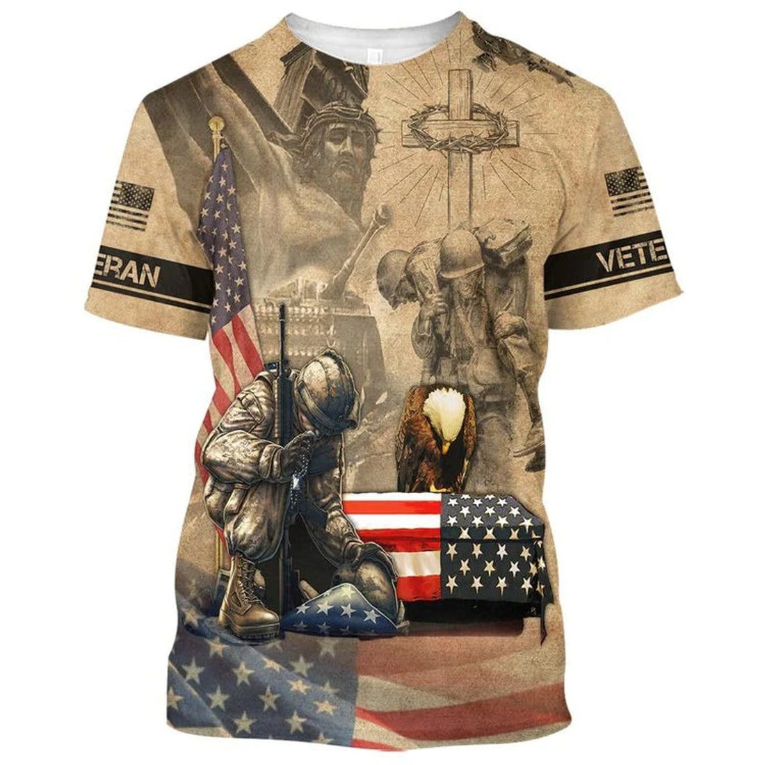 Us Army Veteran 3D All Over Print Hawaiian Aloha Shirt, Jesus Eagle American Pride Hoodie, 3D Sweatshirt Veteran