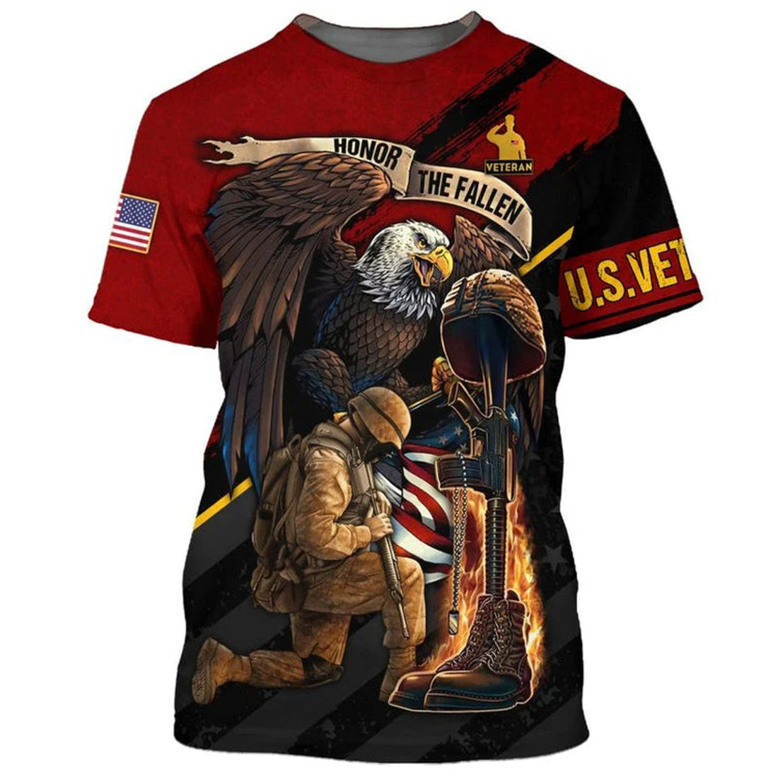 Veteran American Flag Eagle 3D T-shirt, Best 4Th Of July Independence Day Shirt