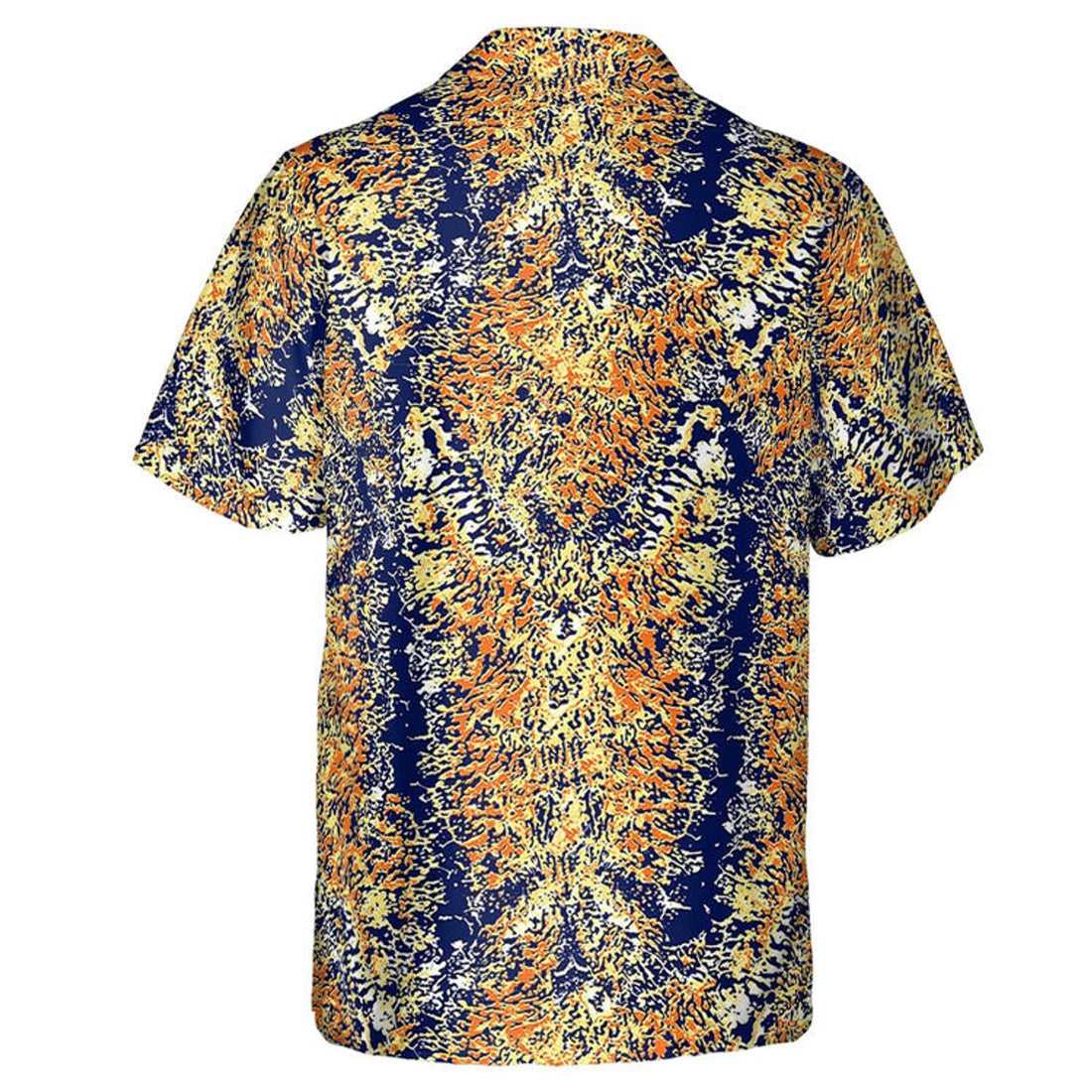 Hawaiian Camp Collar Short Sleeve Button-Down Shirt Reptilian Skin